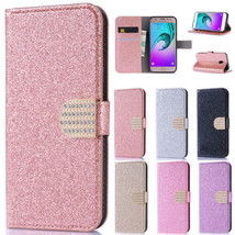 For Samsung J5 J7 Pro A8 J8 2018 Glitter Magnetic Flip Leather Wallet Ca... - £30.49 GBP