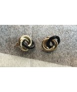 14K Yellow Gold 3 Rings Woven Knot Style Earrings 2.2g (Needs Ring Glued... - $123.75