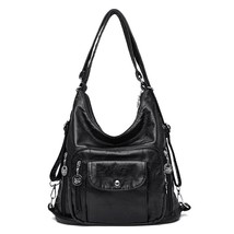 Women&#39;s Retro Waterproof PU Leather Messenger Bag Large Capacity Casual  Bag  De - £144.27 GBP