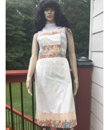 Vintage 100% Cotton Multi-Colored Full Apron - $150.53 MXN