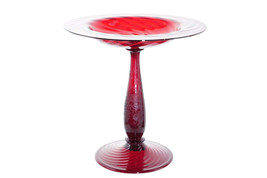 1920&#39;s Steuben Etched Glass compote in Selenium red - £341.08 GBP