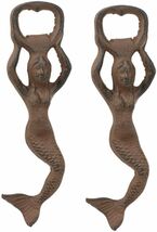Rustic Heavy Duty Cast Iron Nautical Siren Mermaid Beer Bottle Opener SE... - $19.49