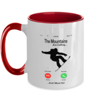 Snowboarding Mugs The Mountains Are Calling Red-2T-Mug  - £14.31 GBP