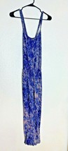 Rachel Roy Womens Sz S Maxi Summer Dress Cross Back Blue Print Elastic Waist - £14.01 GBP