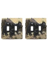 Rustic Western Bear And Cubs Double Toggle Light Switch Plate Cover Set ... - $39.73 CAD