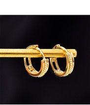 10ct Solid Gold Cici Plaited Huggie Hoops Earrings, 9K, 10K, gift, shiny, classy - £115.45 GBP