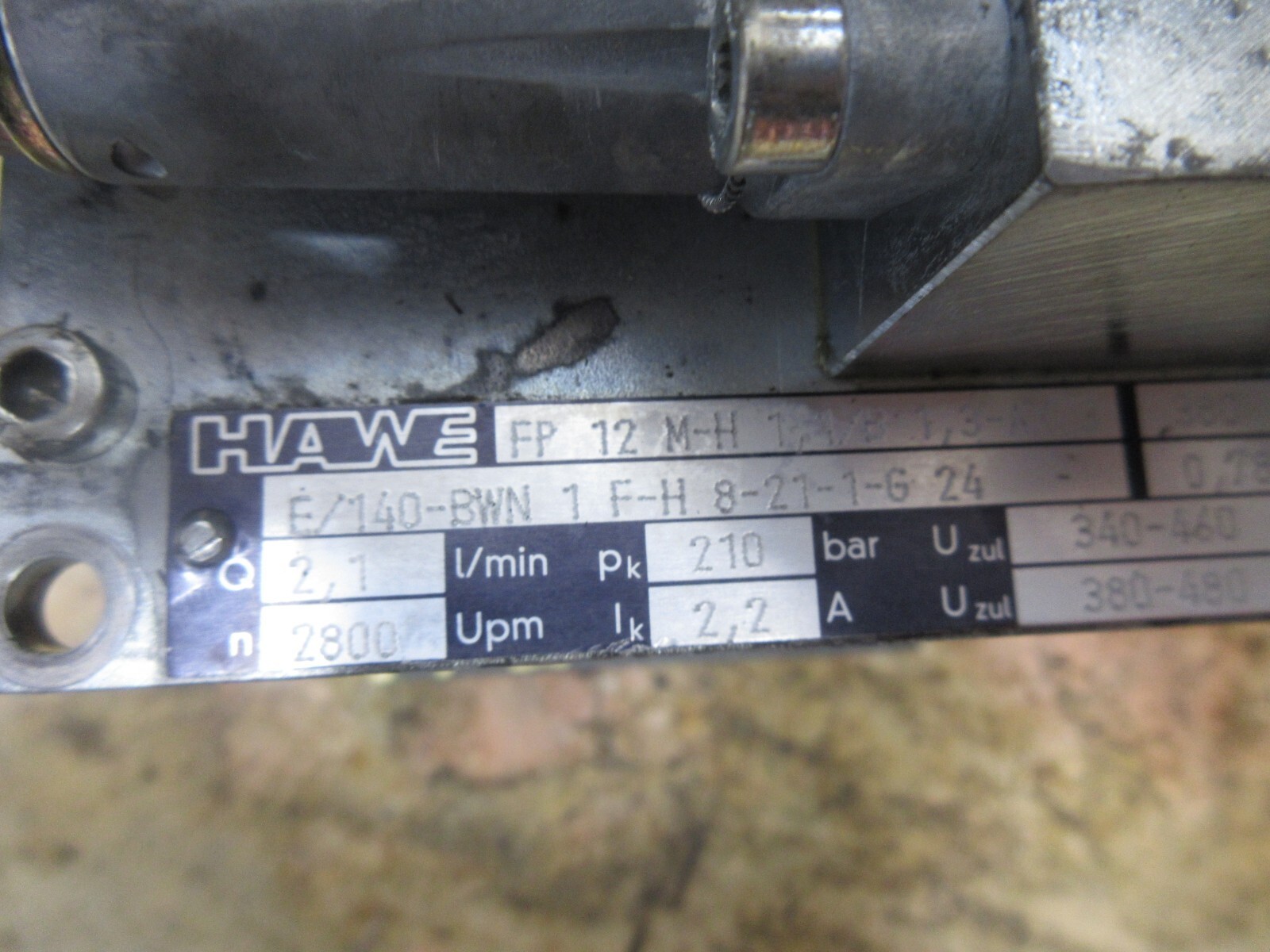 HAWE LUBRICATOR FP 12 M-H 1,1/B1,3-AX3E/140-BWN 1 F-H 8-21-1-G24 MAHO MH800W CNC Item image 3