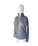 San Joy USA Black Quilted Zip Jacket Women’s Medium Knit Sleeves - €18,82 EUR
