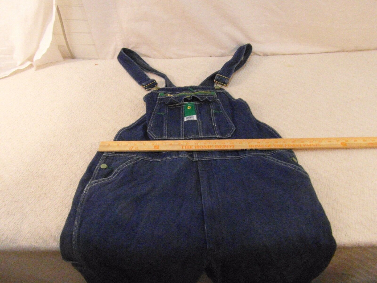 Men&#39;s Liberty Blue 100% Cotton Denim 42 X 32 Shoulder Straps Work Overal... - $32.50