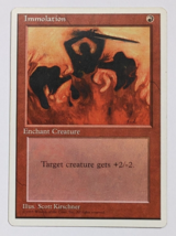 1995 Immolation Magic The Gathering Mtg Game Card Vintage Enchant Creature Retro - £4.71 GBP