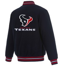 An item in the Sports Mem, Cards & Fan Shop category: NFL Houston Texans JH Design Wool Reversible Jacket  Navy  Embroiderd Logos 