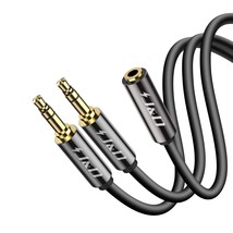 J&amp;D 3.5 mm to 2 X 3.5 mm Cable, Gold Plated Copper Shell 1/8 inch TRS Female to  - £17.93 GBP