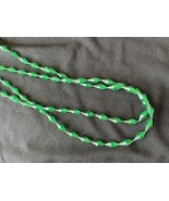VINTAGE NECKLACE 72 IN SOLID GREEN DIAMOND SHAPED PLASTIC BEADS  1053 - $1.25