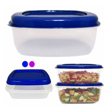 4 Rectangle Food Storage Container Extra Large 5L Microwaveable Plastic W/ Lids - £45.69 GBP