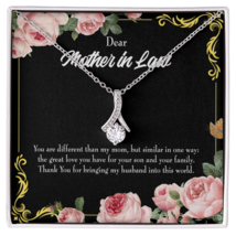 To My Mother-in-Law  You are Different Alluring Ribbon Necklace Message Card - £53.40 GBP+