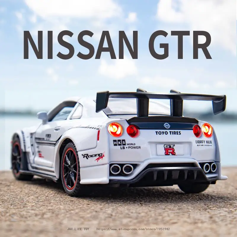 Play 1:32 NISSAN GTR R35 Sports Car Alloy Car Model Diecasts &amp; Toy Vehicles Toy  - £45.03 GBP
