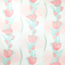 Gladiola Tulip Floral Fabric Large Print Striped Vintage 100% Cotton By the Yard - £3.98 GBP