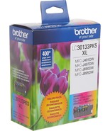 Genuine Brother Lc30133Pks 3-Pack High Yield Color Ink Cartridges, Page,... - £40.84 GBP