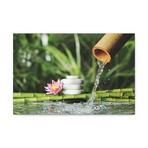 Flower and Bamboo Fountain Forest Floral Nature Photography Canvas Wall Art for - £72.13 GBP+