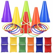 31 Pcs Outdoor Carnival Games, 3 In 1 Bean Bag Ring Toss Games For Kids Birthday - £30.46 GBP