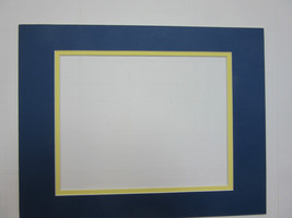 Picture Framing Mat 11x14 Diploma or photo for 8x10 Royal blue with yellow liner - £9.55 GBP