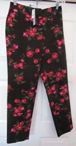 NEW Talbots Heritage Fit Pants Slacks Black Red Cott/Silk Blend Sz 2 MSRP $129 - £23.93 GBP