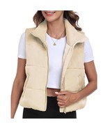 Puffer Vest for Women Winter Outwear Jacket Cropped Sleeveless Lightweig... - $29.86 CAD