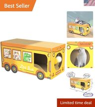 Wooden Jumbo 26.4" x 11.8" Extra Large Bus Shaped Cat Scratcher House fo... - $85.37