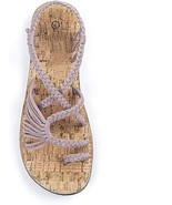 Handmade Leather Flat Sandals for Women Palm Leaf, Beach Flats Slides Sa... - £23.88 GBP