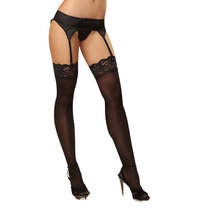 Thigh high sheer lace black os ambrose - £21.64 GBP