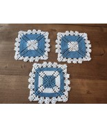 3 Crochet Squares For Crafting  Or Sewing Projects Or Use For Doilies  - $10.00