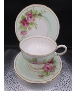Paragon floral green England Trio cup saucer plate [84] - £59.27 GBP