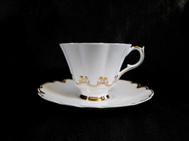 White Queen Anne Teacup with Haviland Saucer # 23175 - $18.76