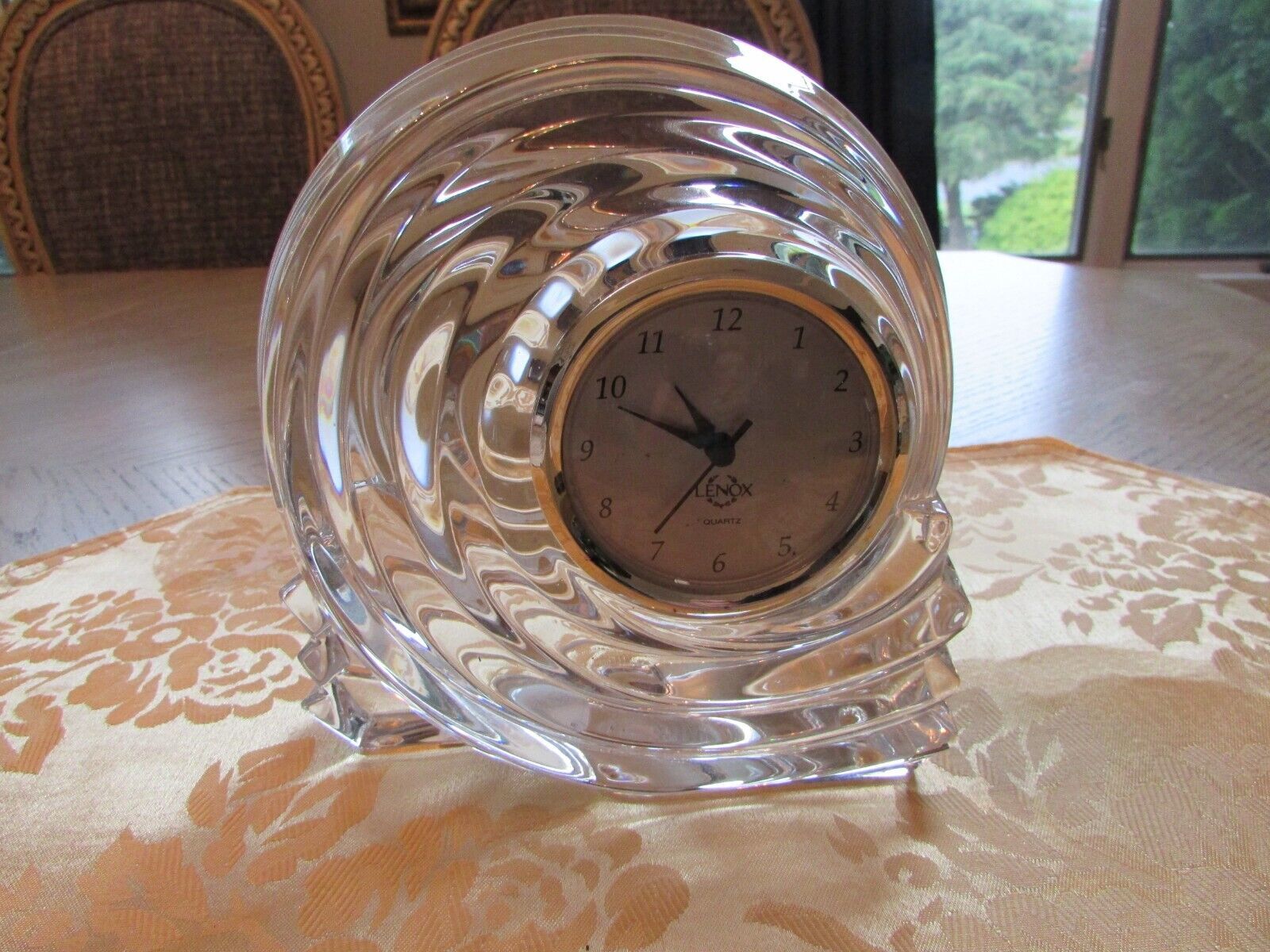 Lenox Ovations Azar Crystal Shelf Mantel Desk Clock Signed New Battery G... - $34.60