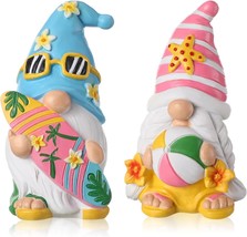 2 Pieces Summer Gnomes Beach Decorations Surfboard Gnome Stuff Decor Mini Gnomes - £36.59 GBP