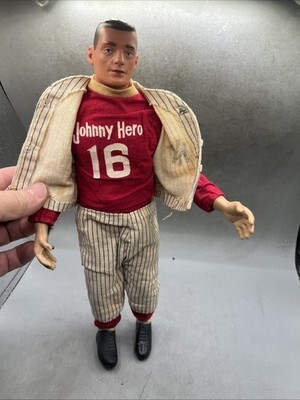 Vintage Rosko Johnny Hero Doll Action Figure 1960's RARE Yankees Baseball 13” Item image 3