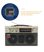 Kemai Wooden Retro/Vintage Wireless Bluetooth Tri-Band Radio BlackFirday... - $66.00