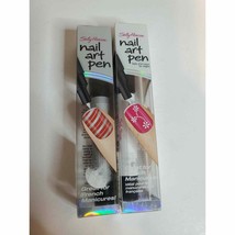 Sally Hansen Nail Art Pen 07 Silver .067 Oz. &amp; 01 White Lot Nib! - £7.89 GBP