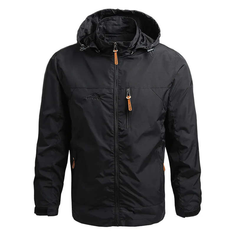 Men&#39;s Spring  Outdoor Jackets Stand Collar Waterproof Windbreaker Autumn Hooded  - £99.08 GBP
