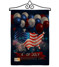 July 4th Independence Day Burlap - Impressions Decorative Metal Wall Hanger Gard - $33.97