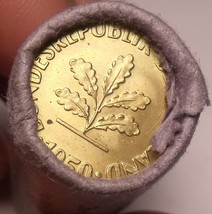 Rare Gem Unc Original Roll (50) Germany 1950 10 Pfenning Coins - £212.11 GBP