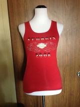 Women&#39;s HARLEY DAVIDSON Motorcycles Red Cotton Blend Tank Top SZ L Made ... - $627.23 MXN