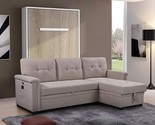 Reversible Sleeper Sectional Storage Chaise Sofas, 84Inch, Light Gray - $982.99