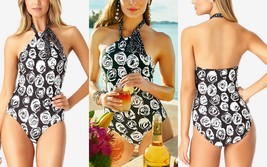 Anne Cole Swimsuit Women&#39;s Coming Up Roses Scarf High Neck One-Piece Bla... - $536.98 MXN
