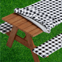 Sorfey Picnic Table Cover with Bench Covers -Fitted with Elastic, Vinyl with Fla - £27.05 GBP