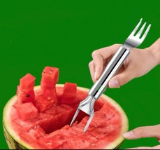 Watermelon Slicer Cutter,2-in-1 Fork Stainless Steel Fruit Cutting Artifact - $3.88