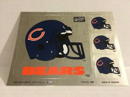 2x Vtg 1989 Chicago Bears NFL Football Helmet Set of 4 Stickers Decal Sheet - £8.85 GBP