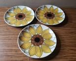 3 Arabia Finland Sun Rose / Sunflower 7⅝&quot; Plates by Hilkka Liisa Ahola R... - $99.00