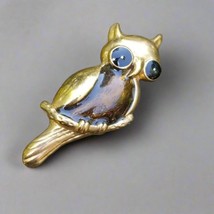 Vintage Gold Tone Owl Brooch - $218.93 MXN
