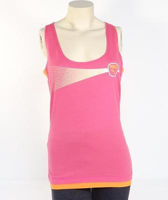 Puma Signature Pink & Orange Racer Back Cotton Layering Tank Women's NWT - $24.99
